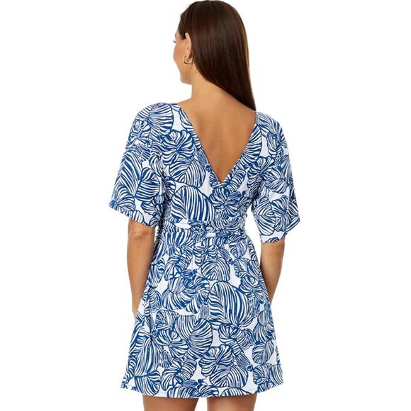 LILLY PULITZER Women's Parigi Romper XL Blue Aegean Navy Beach Path Print NWT - Picture 4 of 14